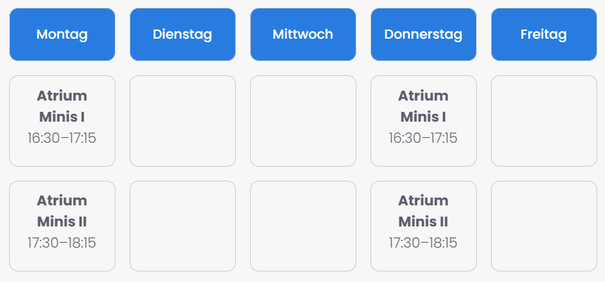 Atrium Sports e.V. - Martial Arts and Fitness - kursplan
